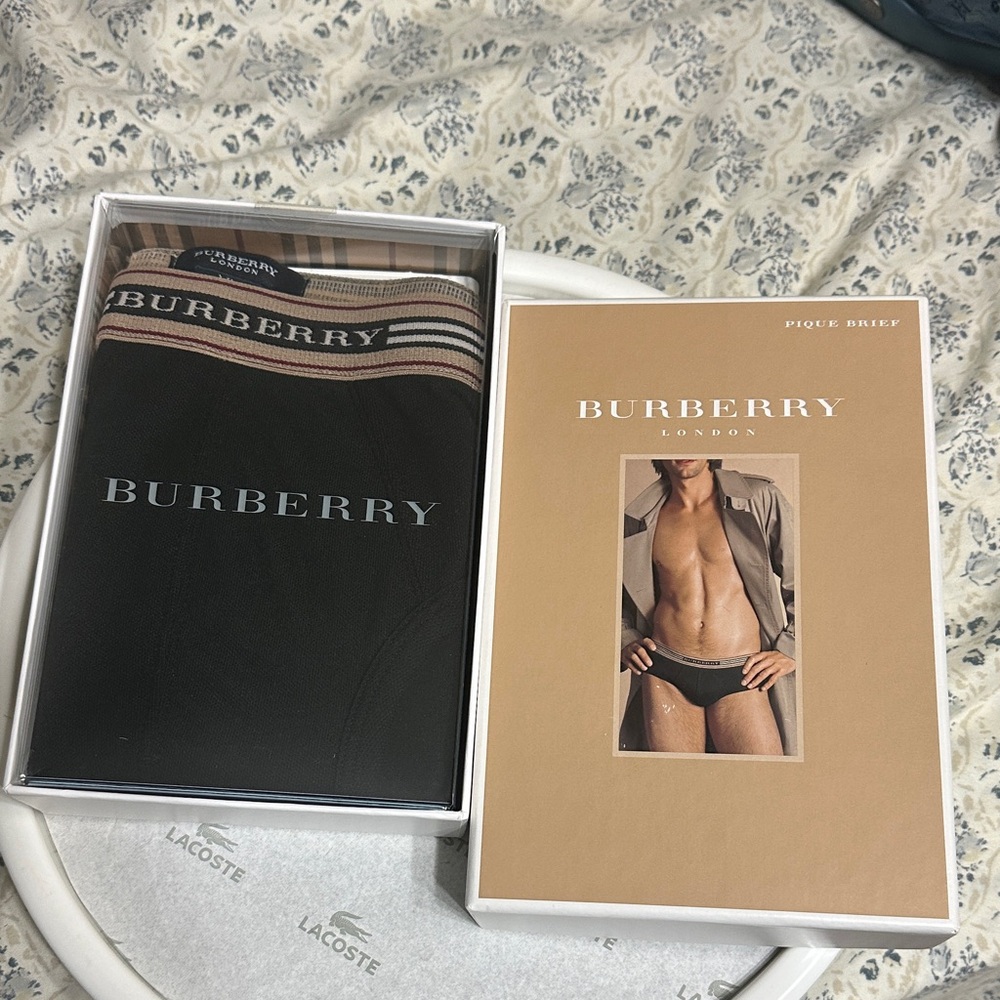 Burberry Black and Tan Pique Briefs